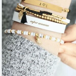 Keep Collective Retired Inspiration Bracelet Strength Howlite & Gold Tone New
